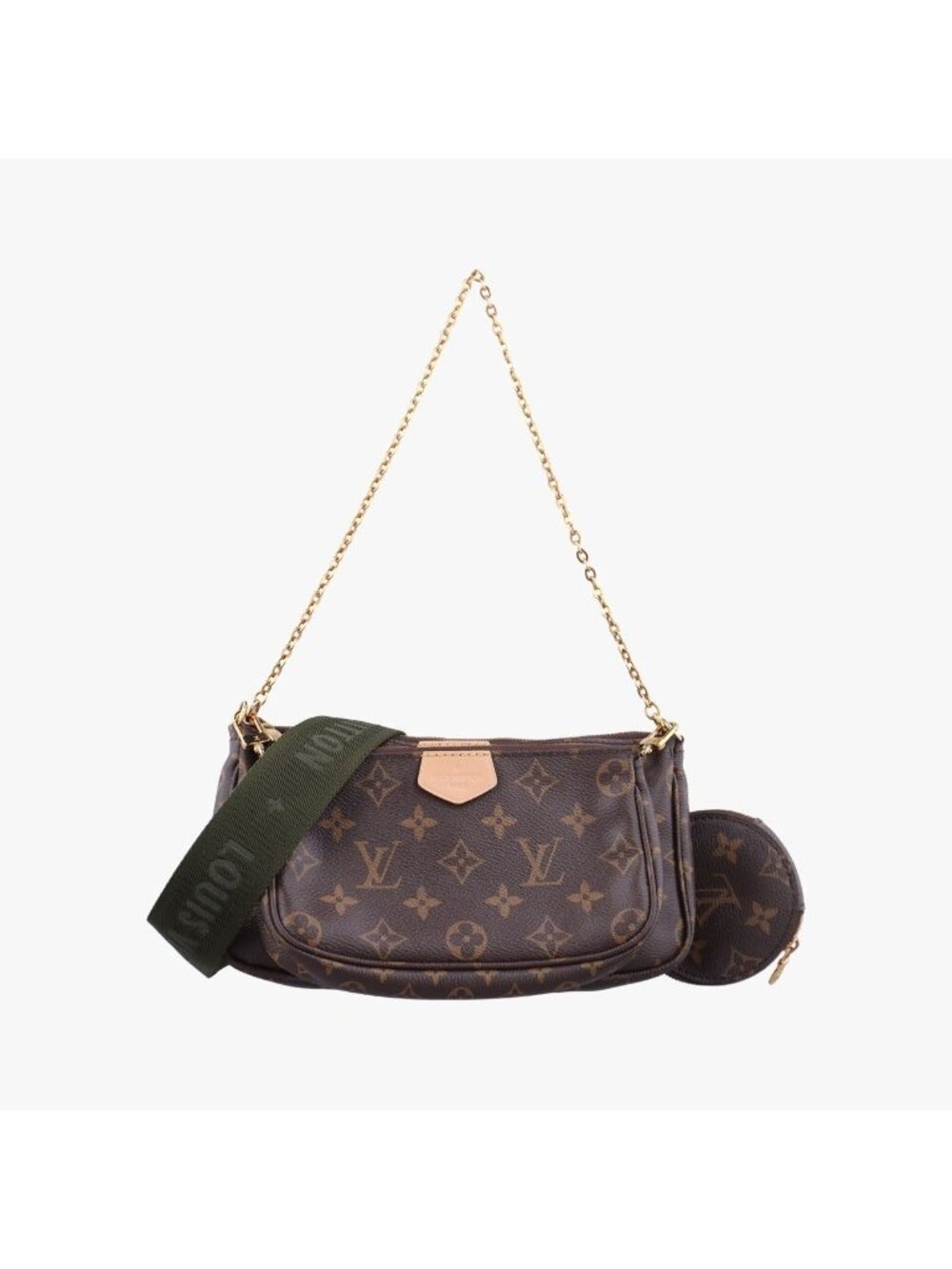 Louis Vuitton Multi Pochette Accessoires Monogram Brown Khaki Canvas Shoulder